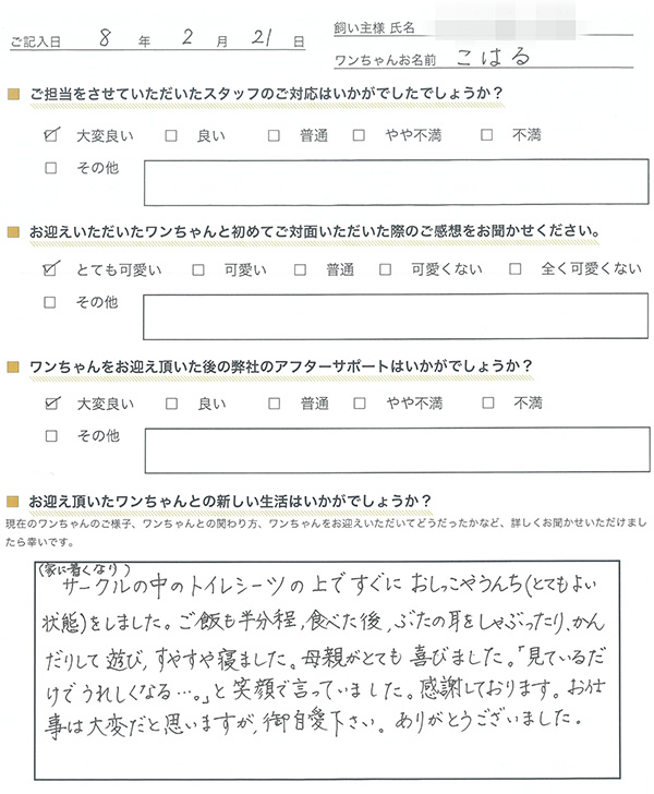 M様からの声